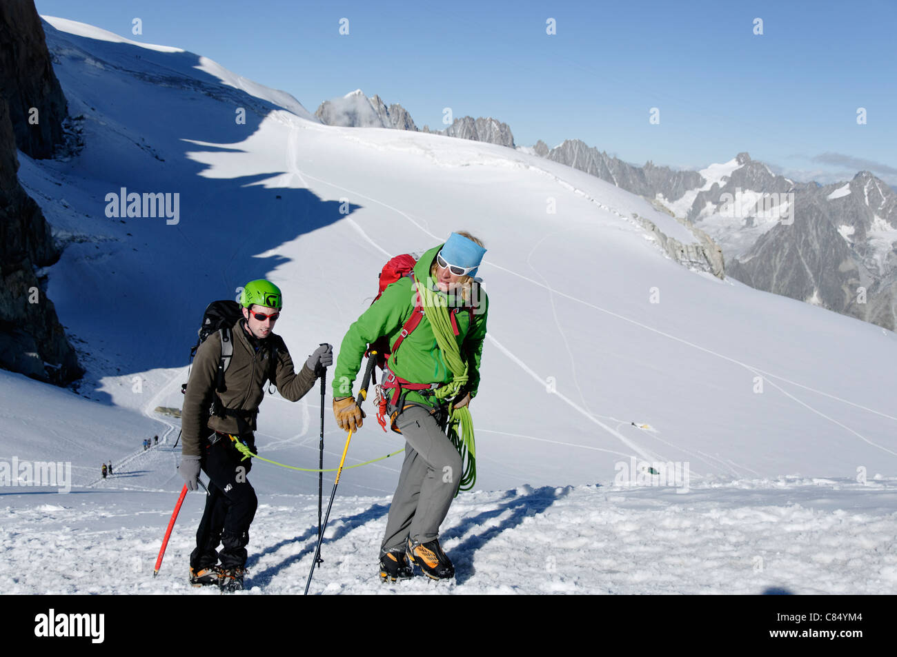 Alpine climbing with a British Mountain Guide Stock Photo Alamy