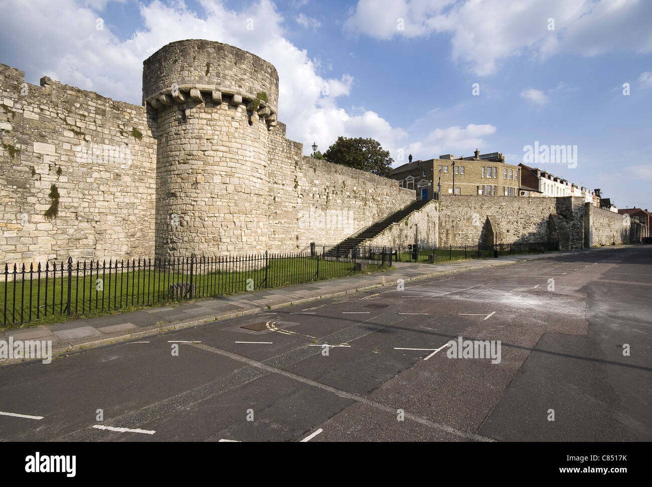 The Old town walls on Western Esplanade, Old Town, Southampton