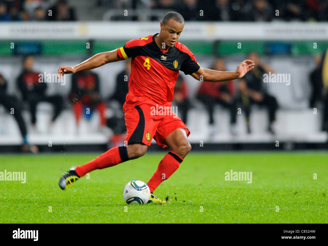 Qualification match for the European Football Championship in Poland and Ukraine 2012; Germany vs Belgium 3:1, at the Esprit Arena in Duesseldorf, Germany: Vincent Kompany (Belgium, Manchester City). Stock Photo