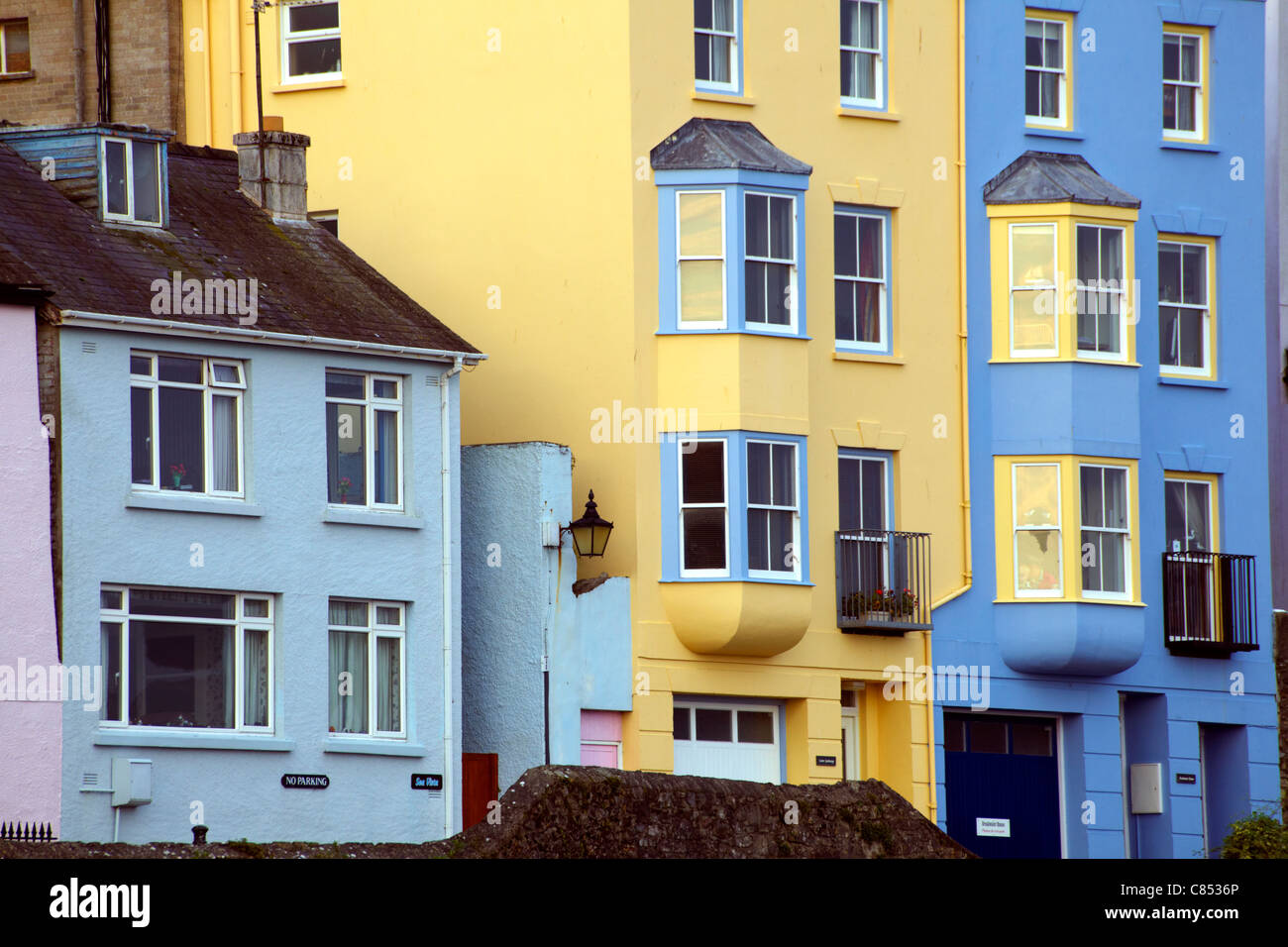 Colourful houses around Tenby Harbour, Pembrokeshire, Wales Stock Photo Alamy
