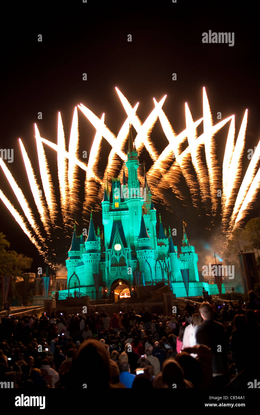 Fireworks Display at Magic Kingdom Orlando Stock Photo
