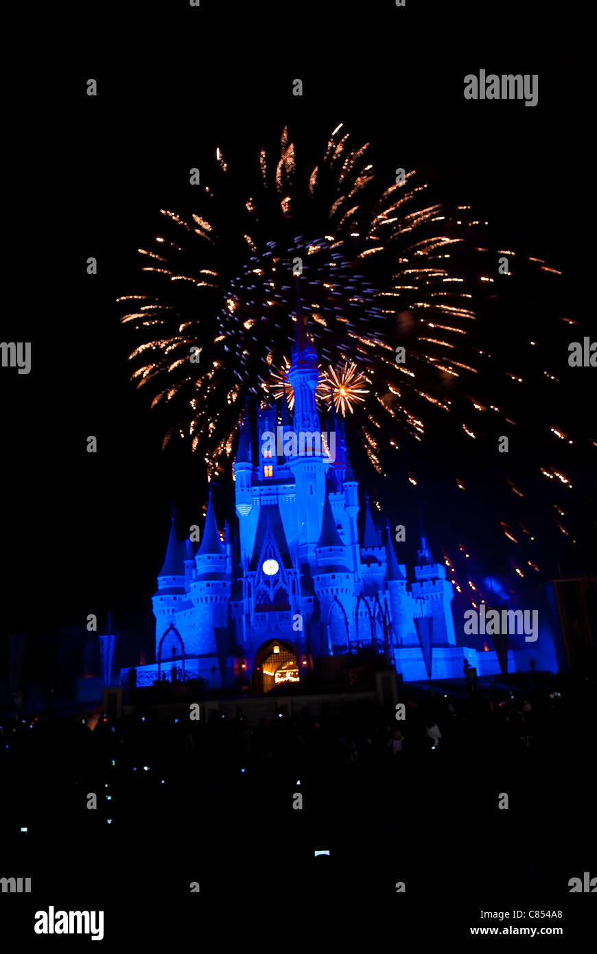 Fireworks Display at Magic Kingdom Orlando Stock Photo