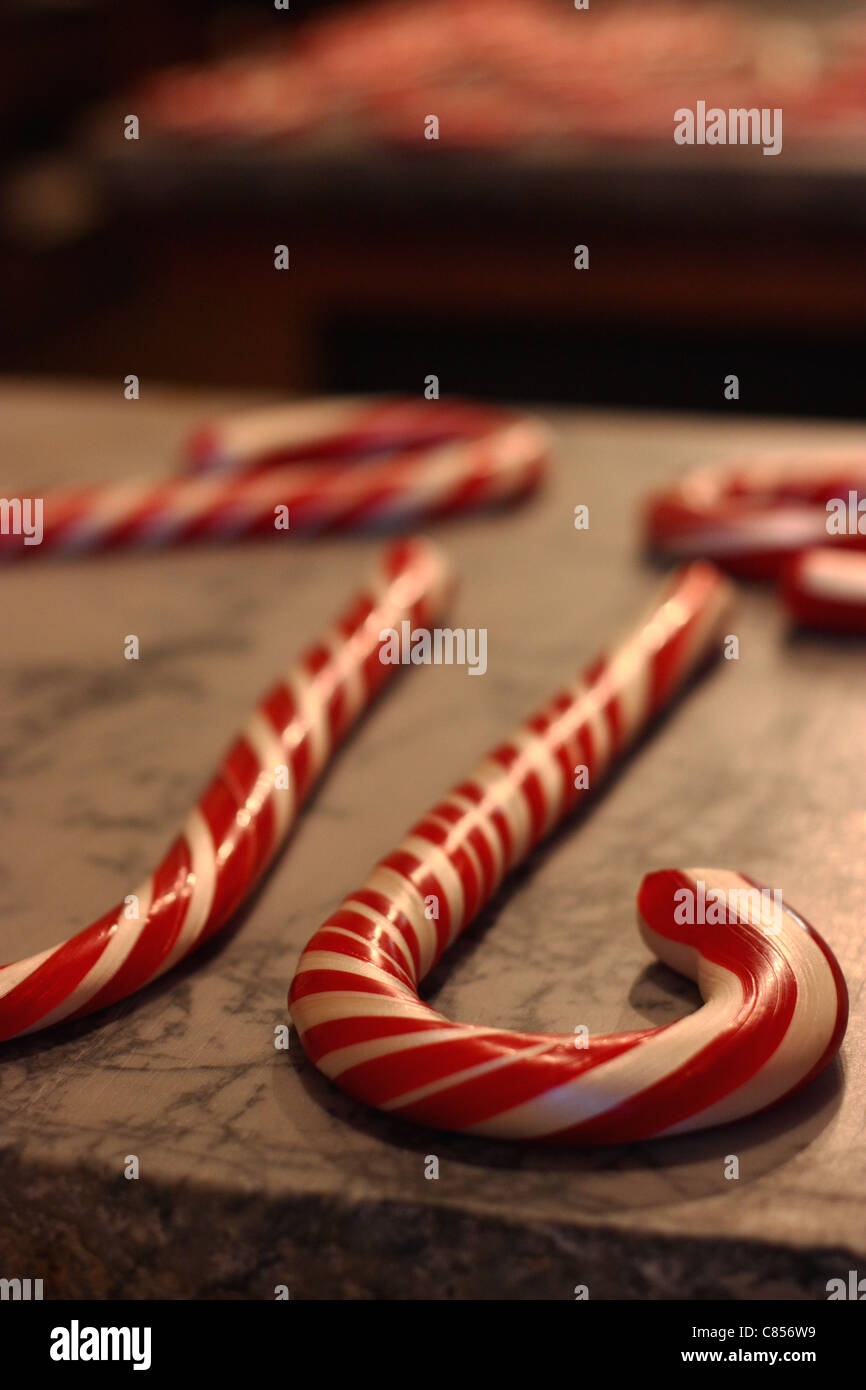 Handmade candy canes in a candy store. Columbia State Historic Park