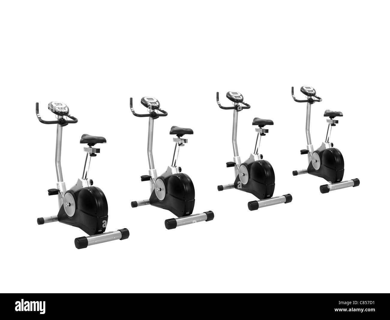 An Exercise Bike Isolated Against A White Background Stock Photo Alamy