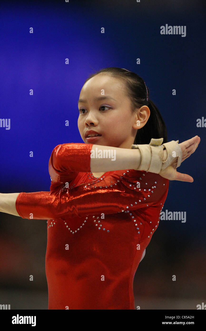 Tan Sixin (CHN) performs during the 2011 World Artistic Gymnastics Championships in Tokyo, Japan. Stock Photo