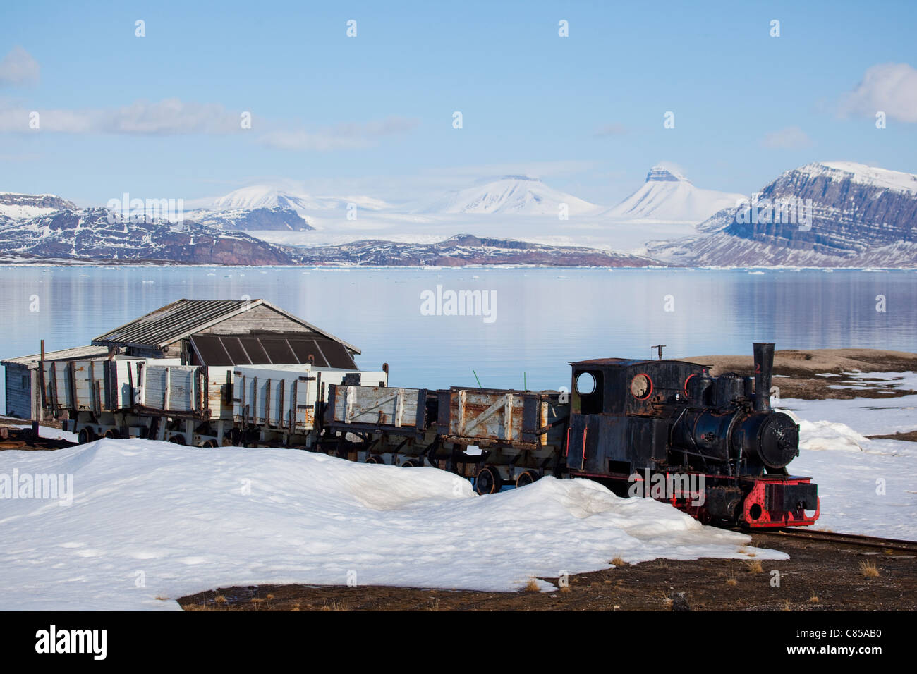 Old steam engine used for transporting coal at Ny Alesund, Svalbard