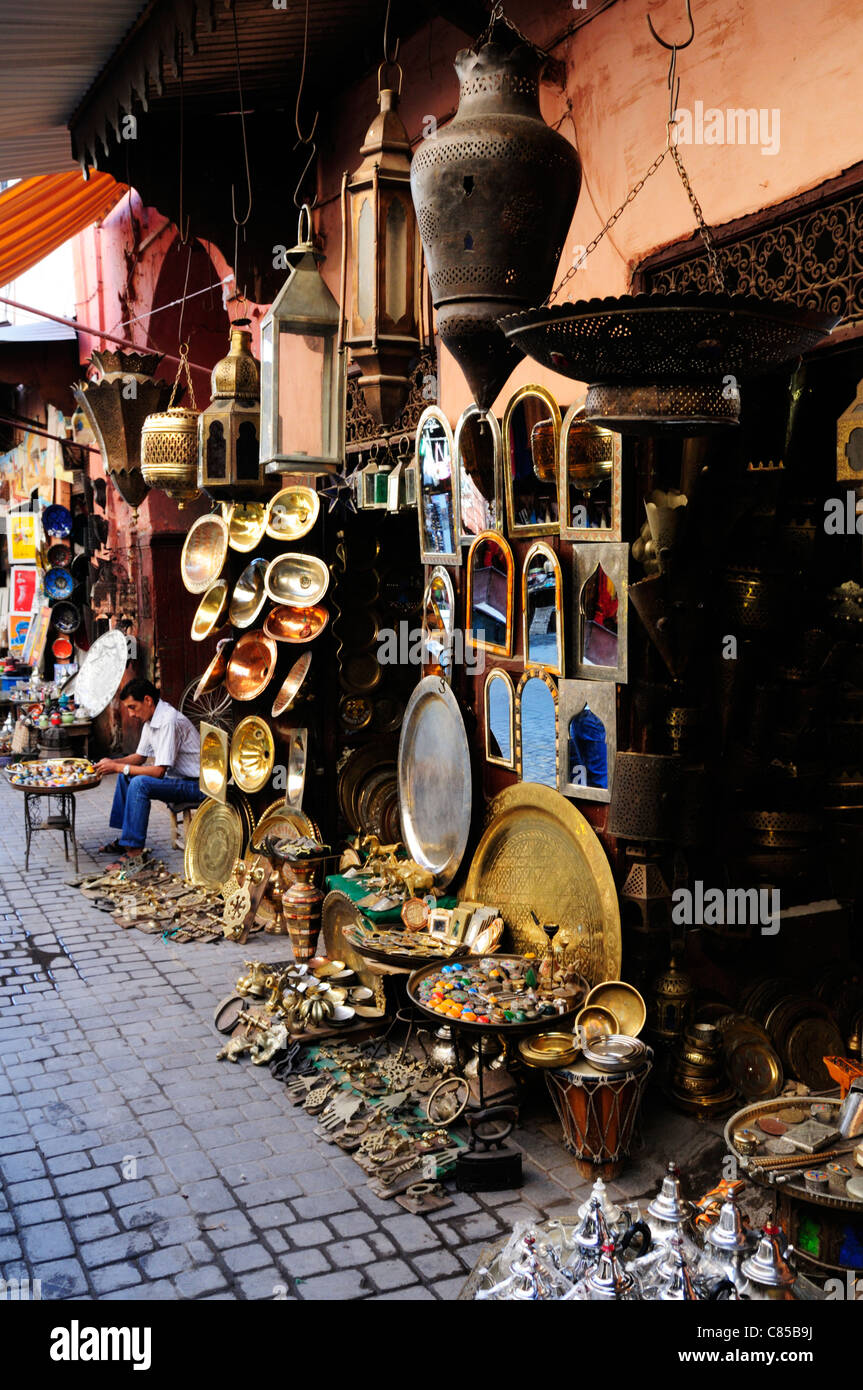 Street Scene in The Medina, Marrakech, Morocco, Stock Photo