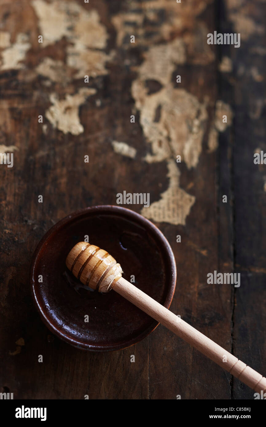 Honey Dipper and Bowl Stock Photo Alamy