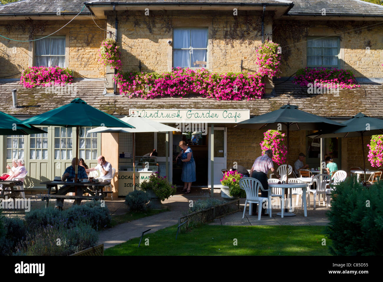 The Windrush Garden Cafe, Bourton-On-The-Water, Gloucestershire Stock Photo