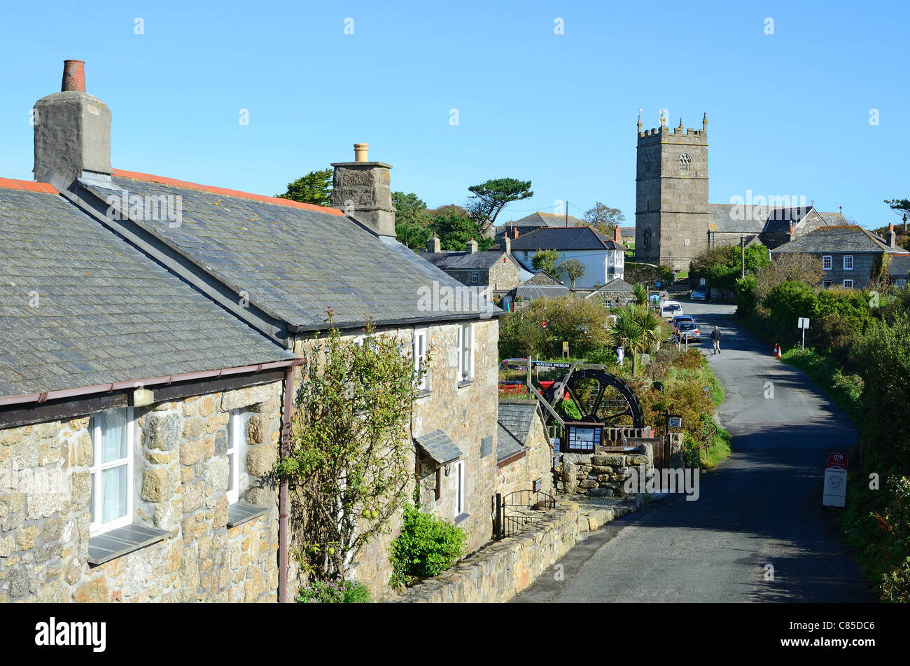 The village of Zennor in Cornwall, UK Stock Photo