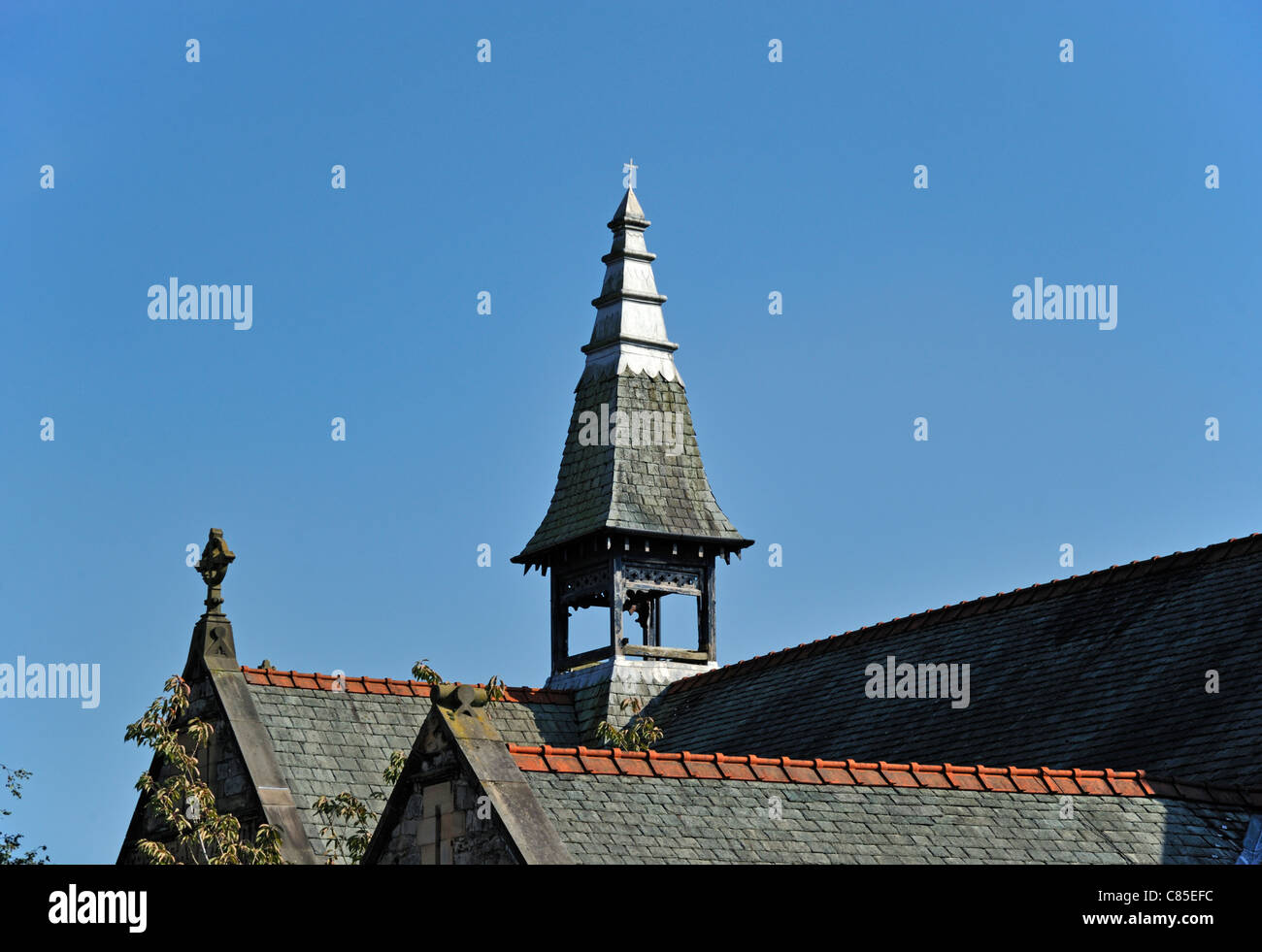 Bell tower on former Dean Gibson School, Gillinggate, Kendal, Cumbria, England, United Kingdom, Europe. Stock Photo