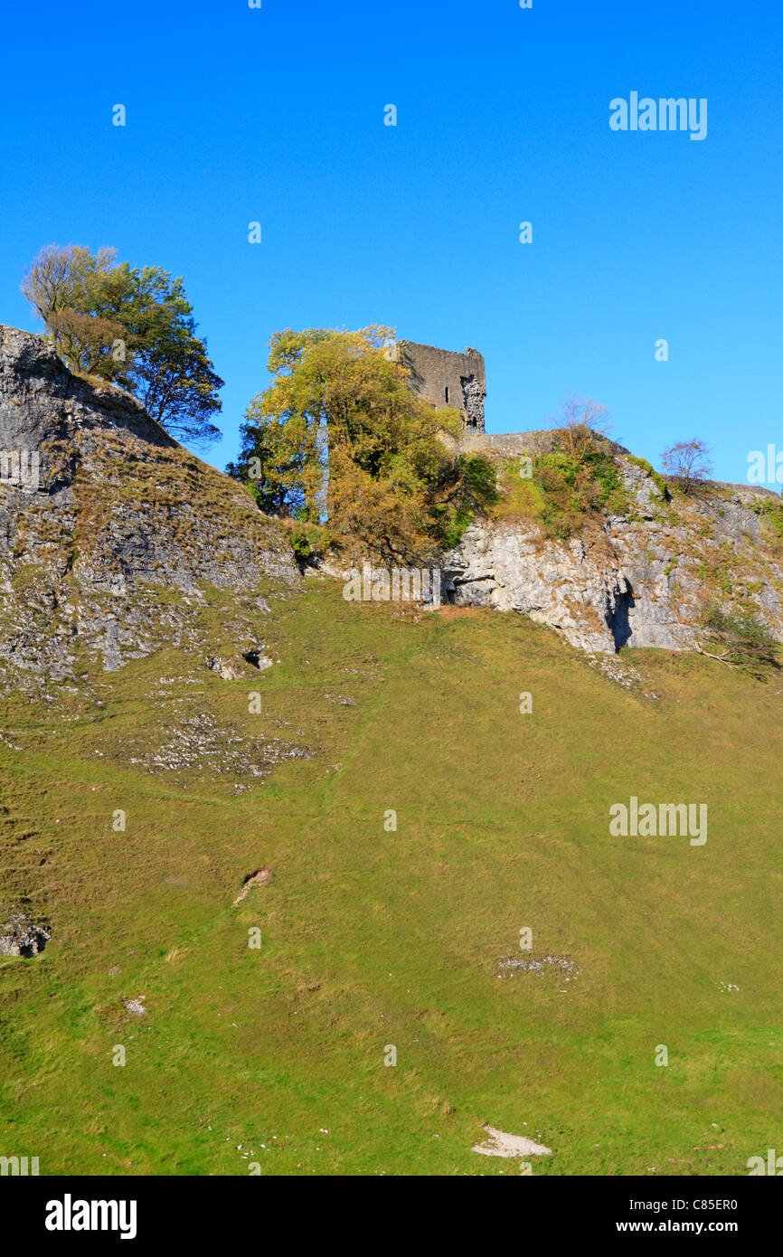 Peveril Castle in Cave Dale, Castleton, Derbyshire, Peak District