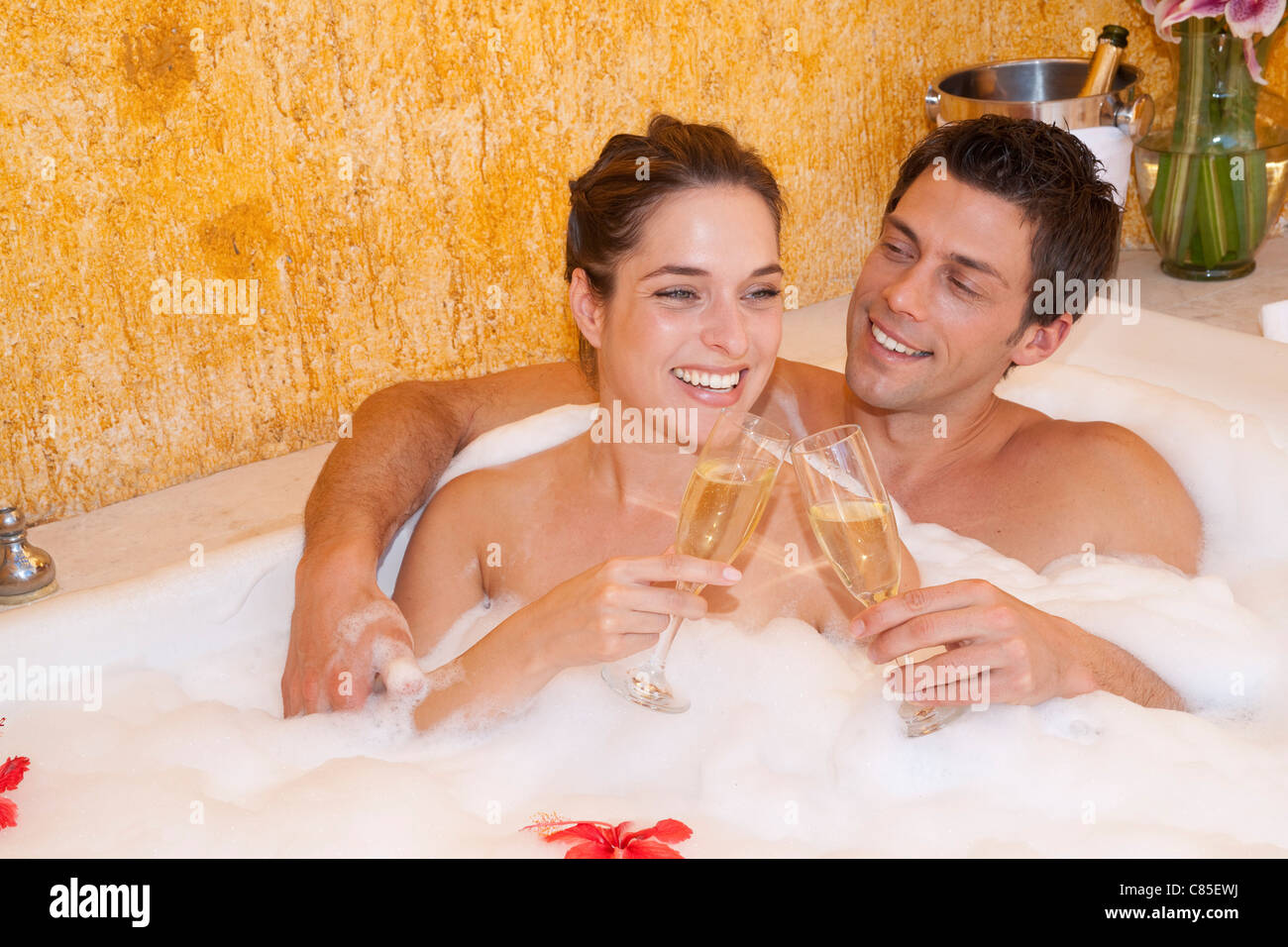 Couple in Jacuzzi, Reef Playacar Resort and Spa, Playa del Carmen