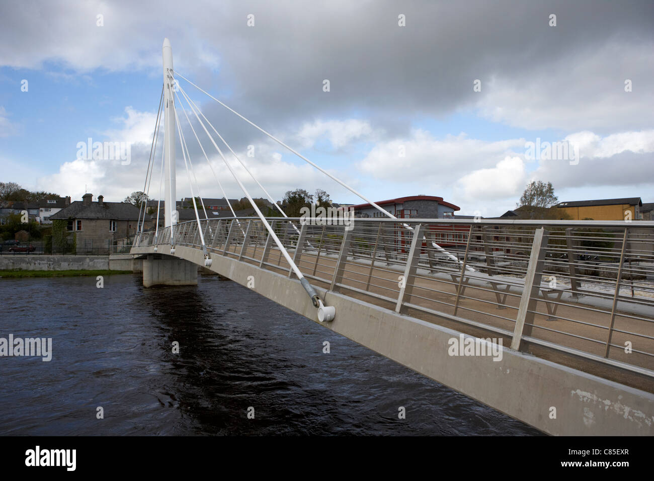 the salmon weir pedestrian footbridge over the river moy ballina county