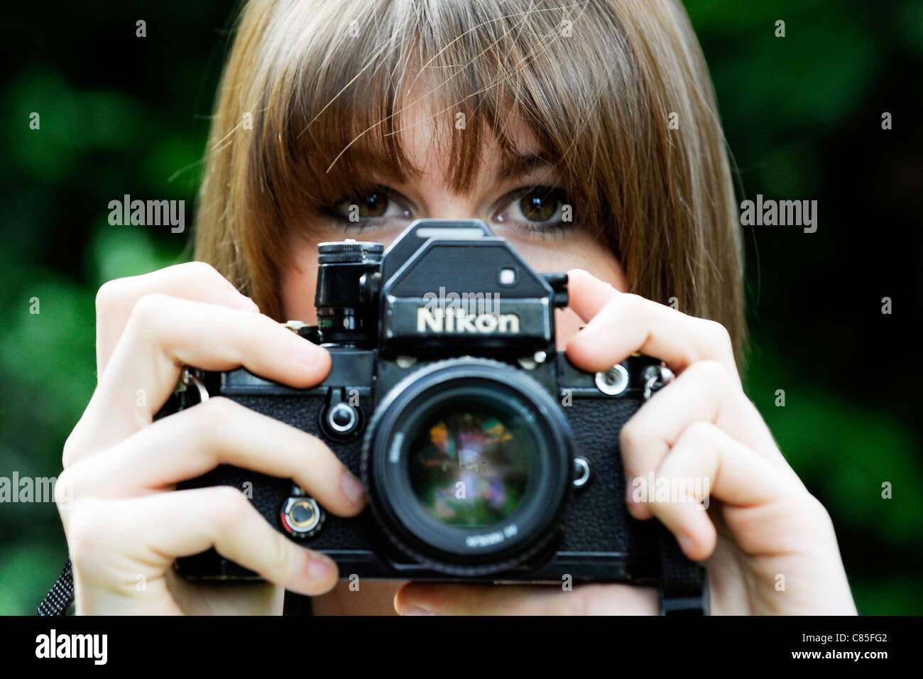 Girl in 60s/ 70s inspired Vintage Fashion Shoot holding Vintage Camera ...