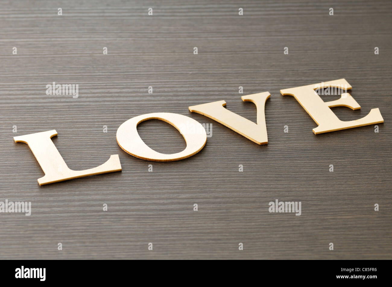 Love on Wooden Background Stock Photo