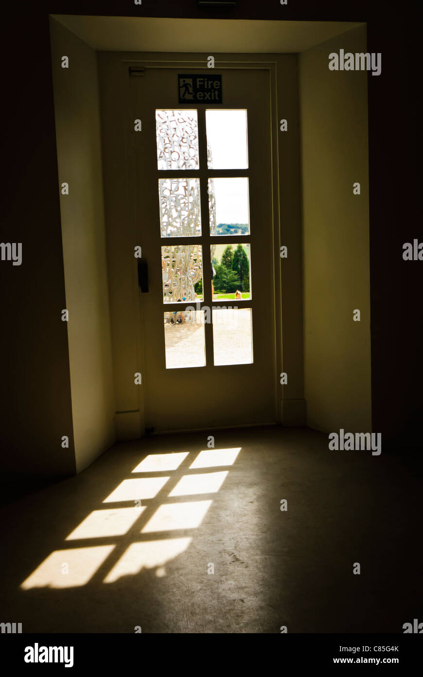 A door looking through to the garden Stock Photo Alamy