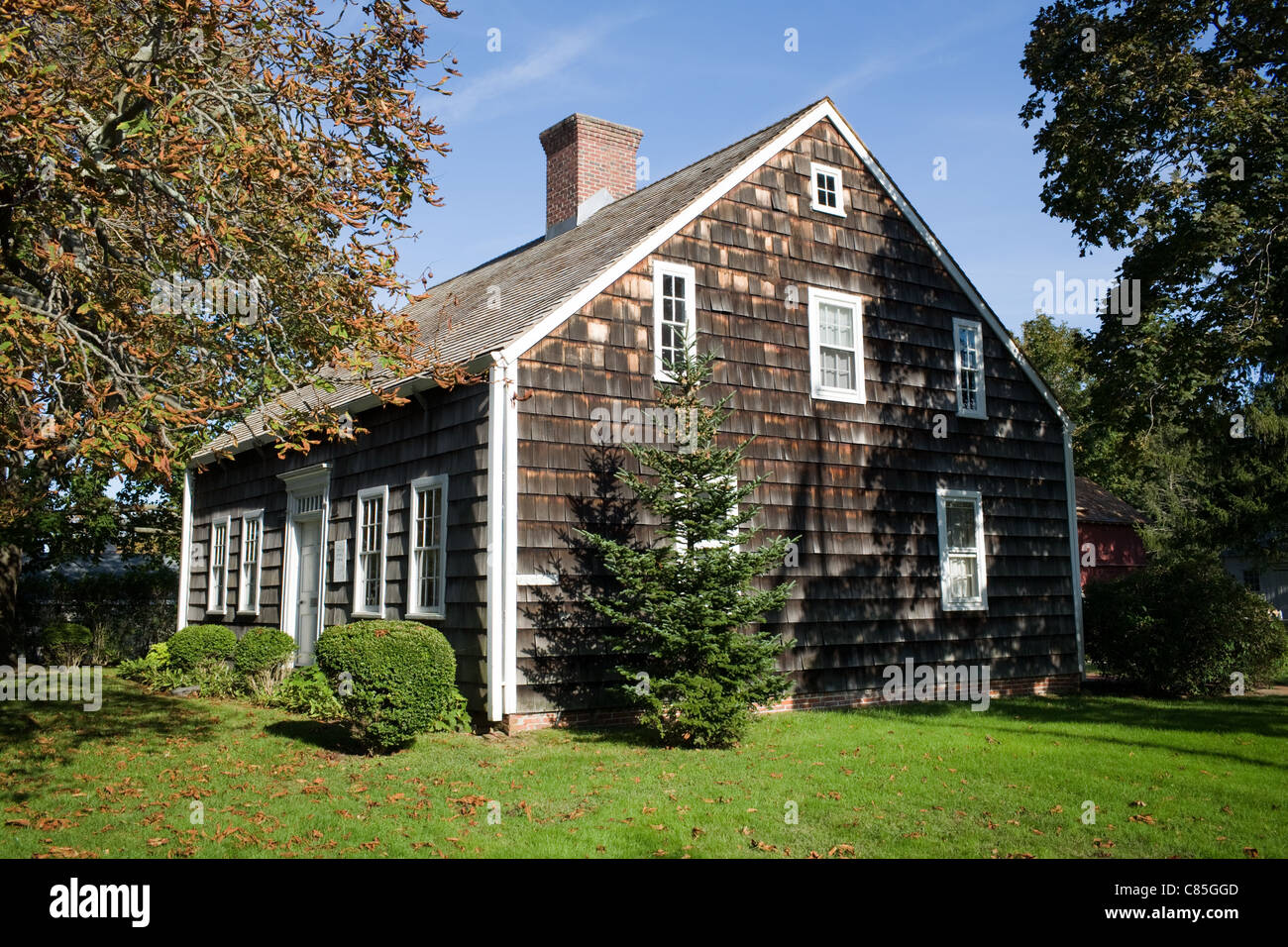 Thomas Moore House ca. 1650, Southold Historical Society Museums, North Fork, Suffolk County, Long Island, New York State Stock Photo