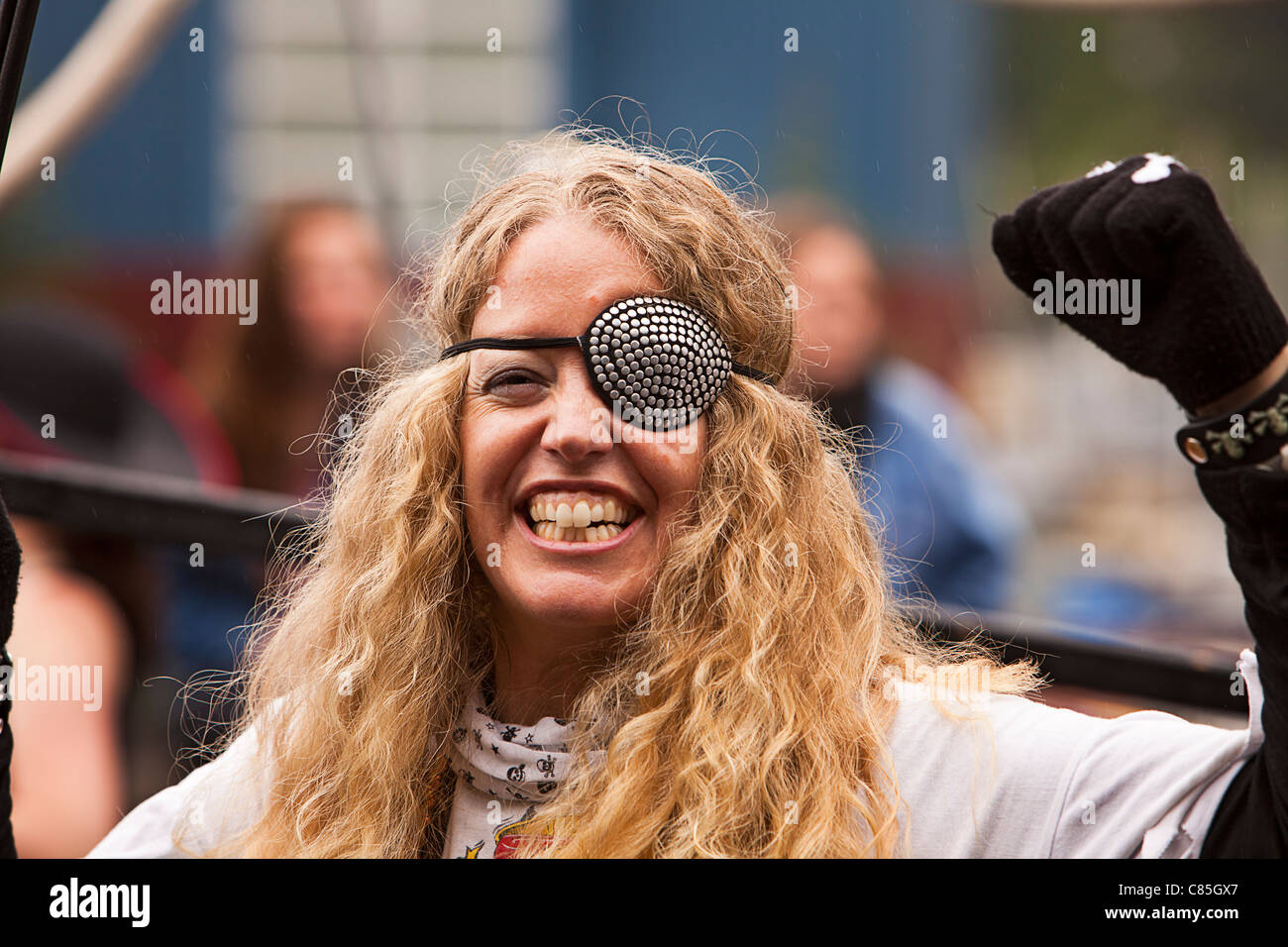 Woman With Eye Patch Stock Photo