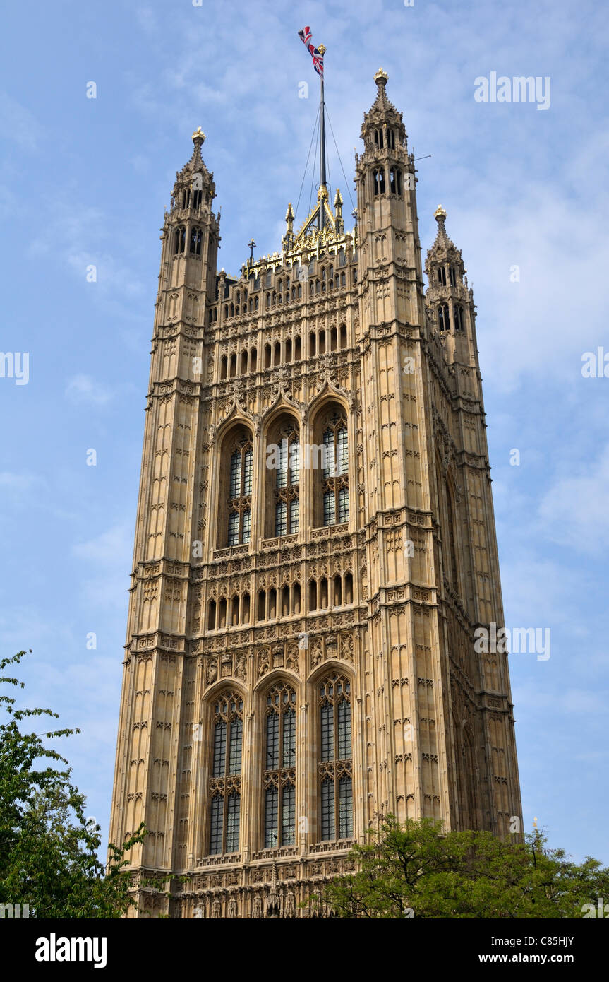 Victoria Tower, Westminster Palace, Westminster, London, England Stock Photo