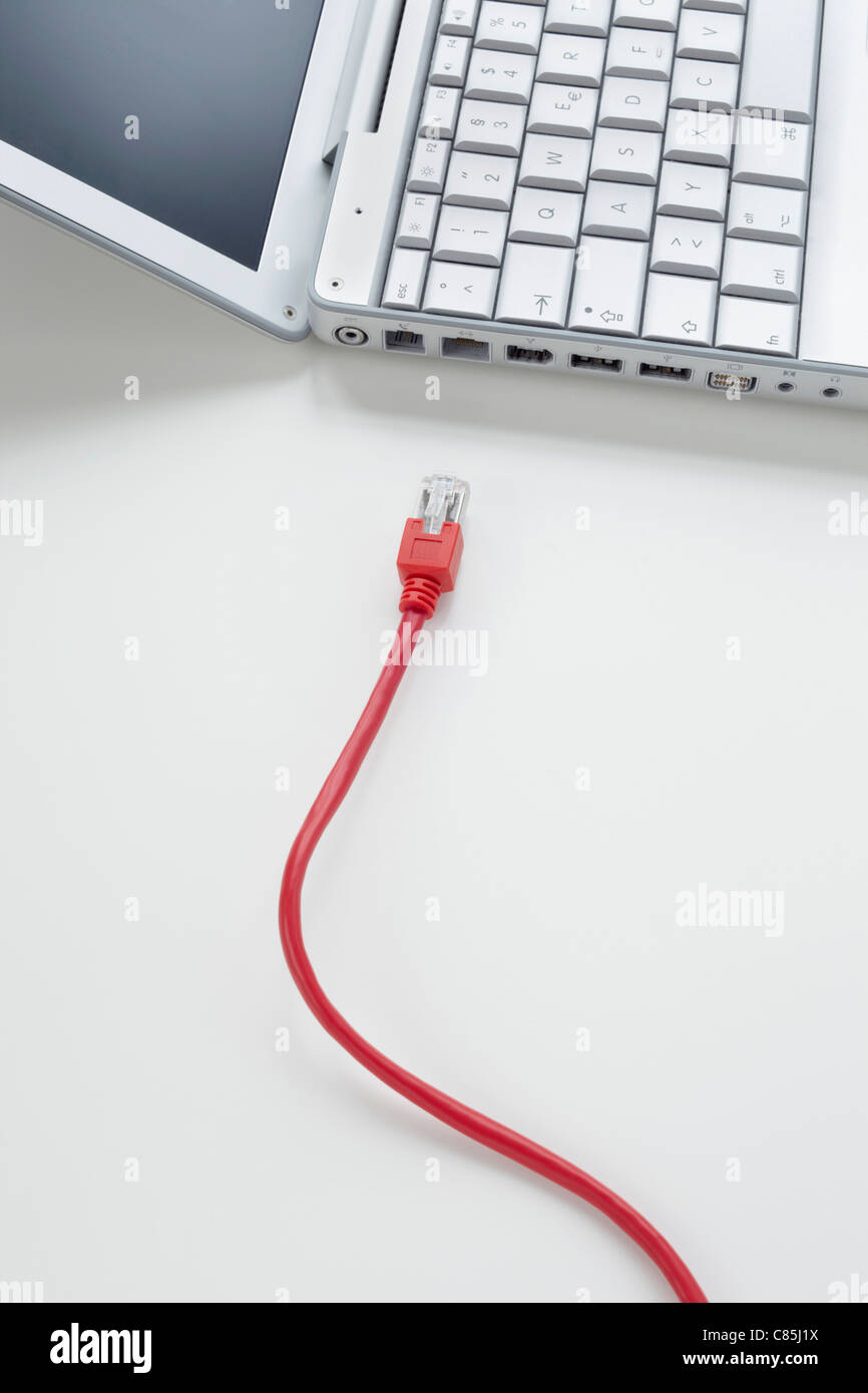 Cable Disconnected from Laptop Computer Stock Photo Alamy