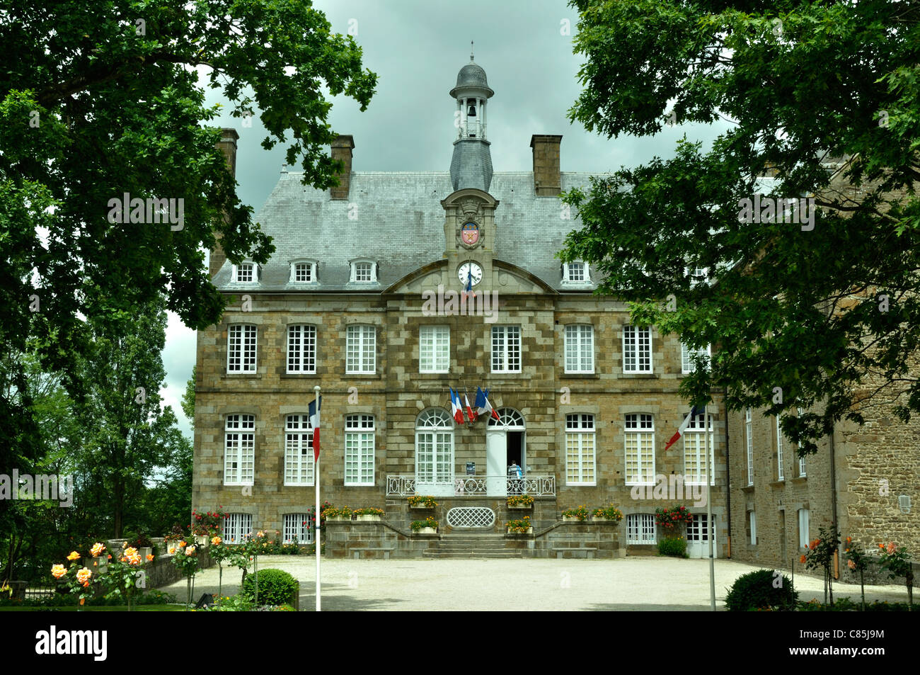 Castle of Flers, XVI th, XVIII th, actually the castle houses a museum (Orne, Normandy, France). Stock Photo