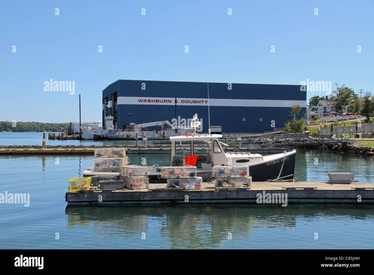 East Boothbay Waterfront Stock Photo Alamy
