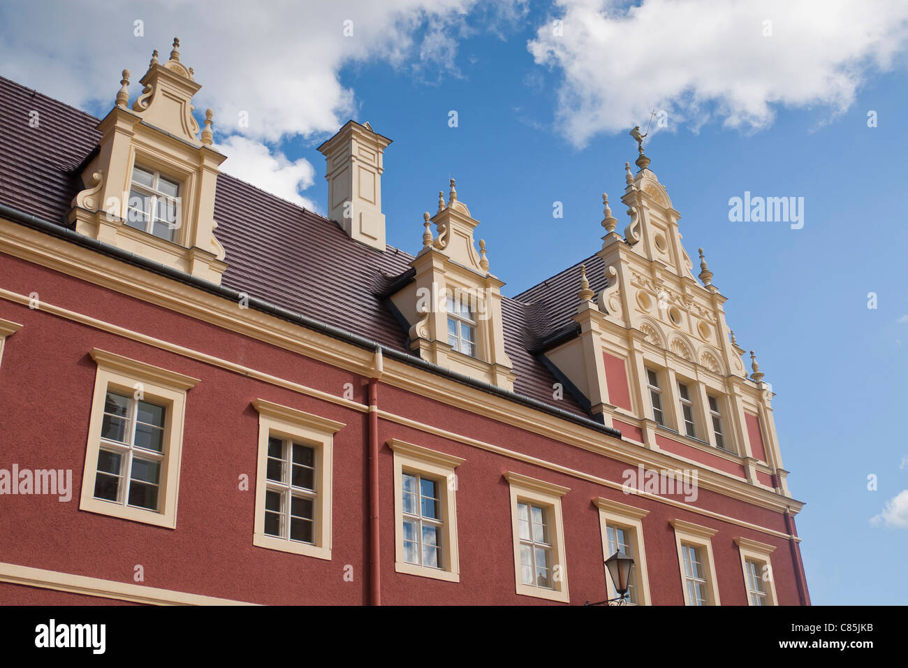 Neues Schloss, New Palace in Fuerst-Pueckler-Park, Bad Muskau, Germany Stock Photo