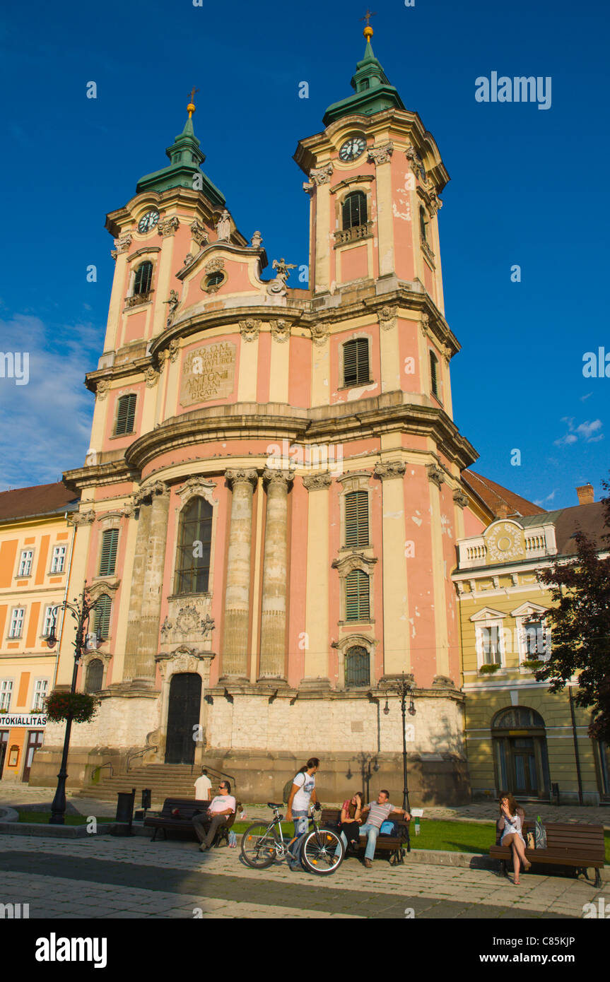 Minorita Templom the Minorite Church at Dobo Istvan Ter main square Eger city Heves county Hungary Europe Stock Photo