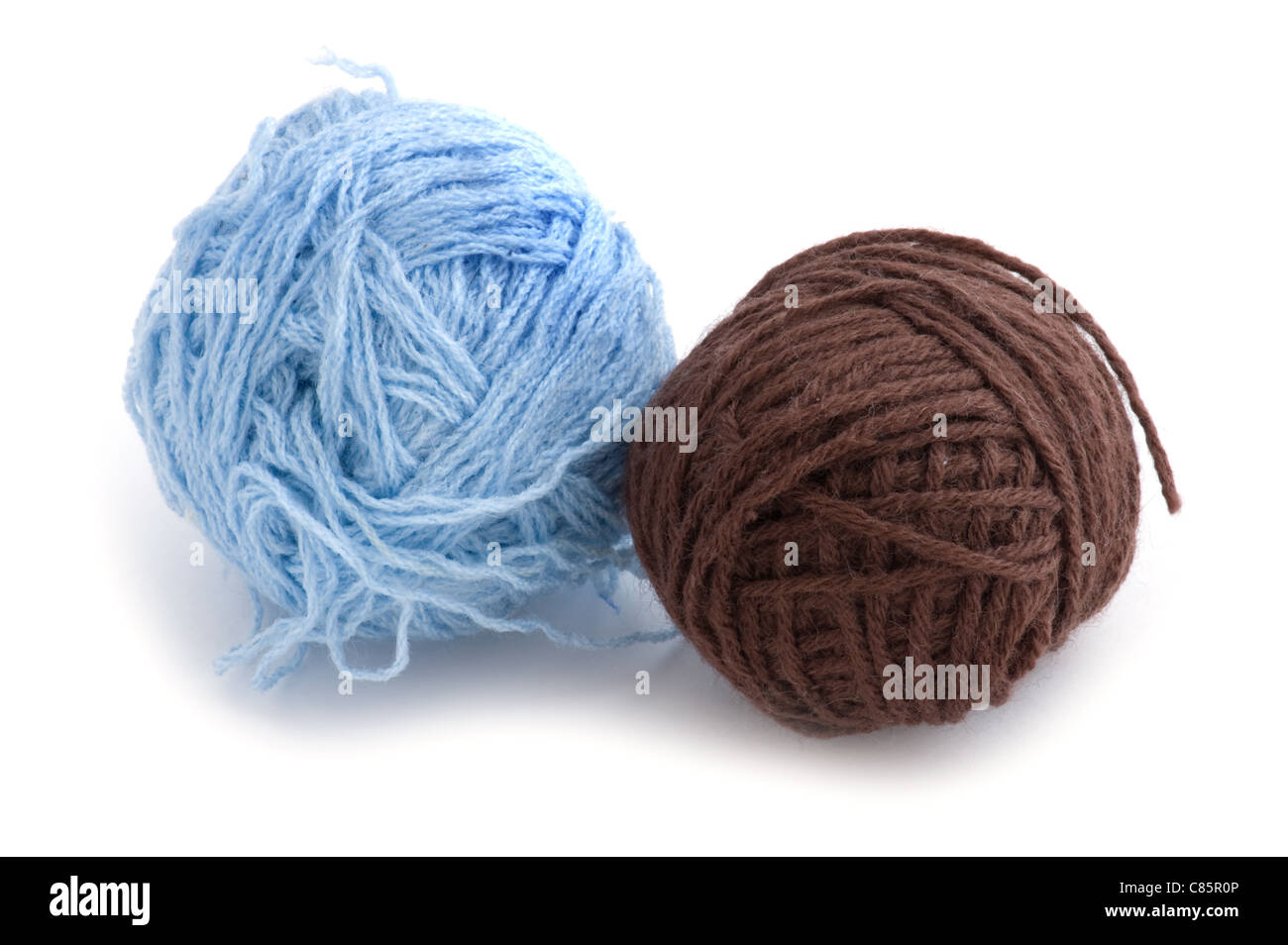 object on white - ball of wool close up Stock Photo