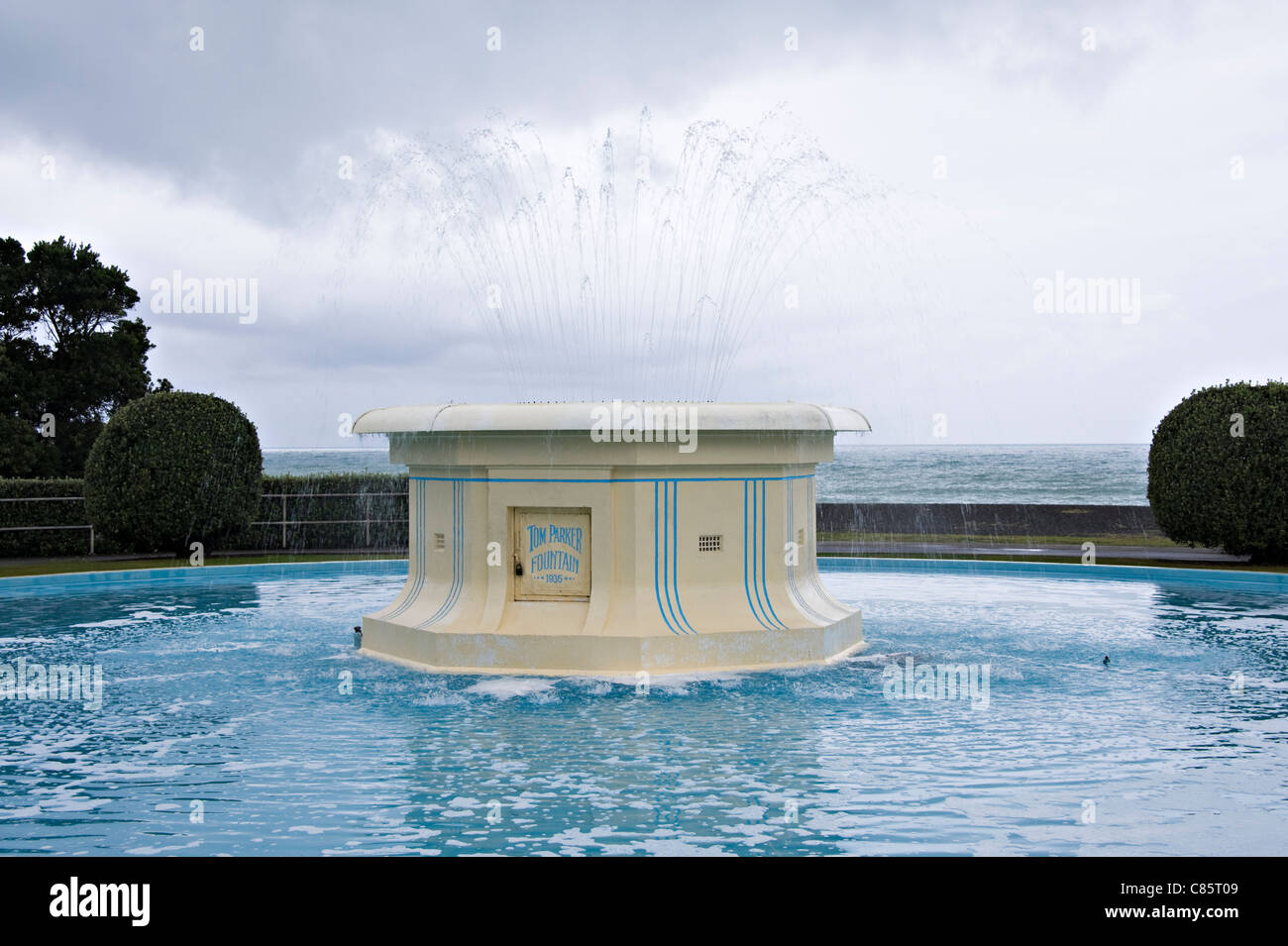 The Art Deco Tom Parker Fountain on Marine Parade Napier North Island New Zealand NZ Stock Photo