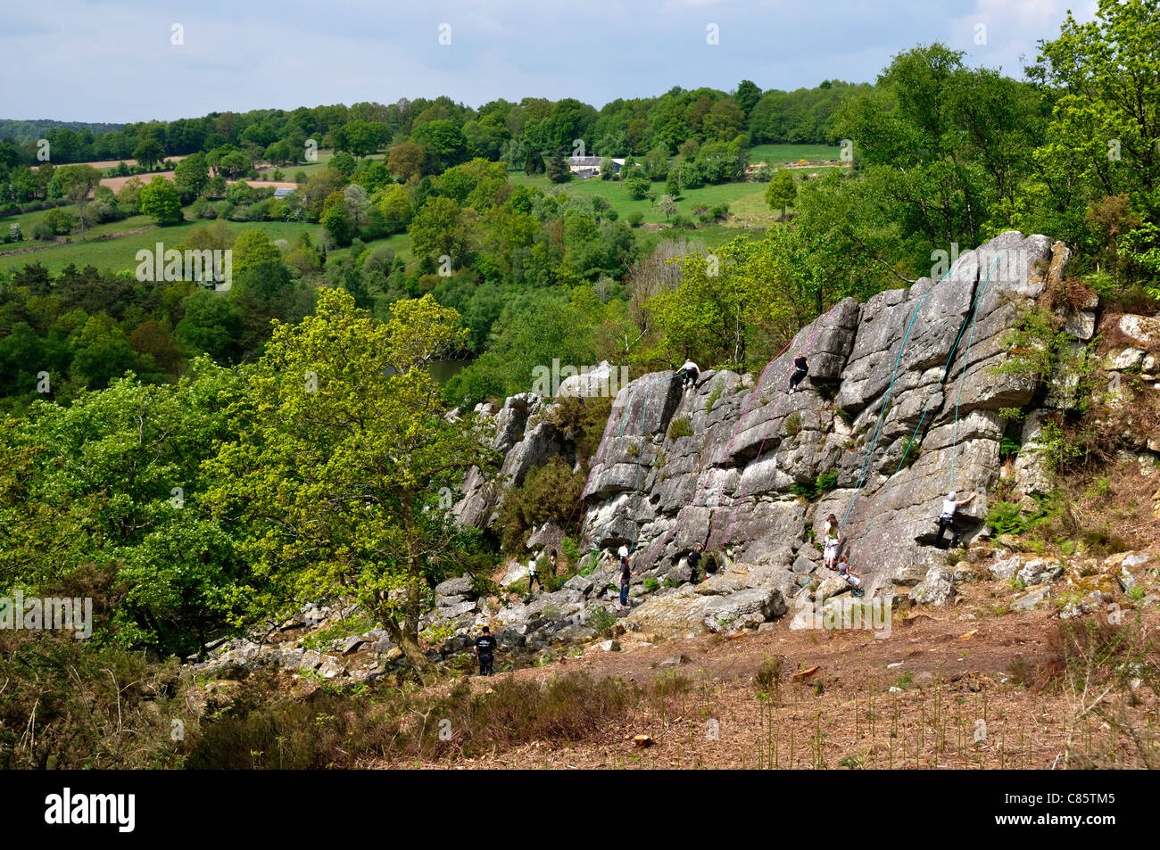 Fosse Arthour, geological & climbing site in the Normandy (Manche department, France). Stock Photo