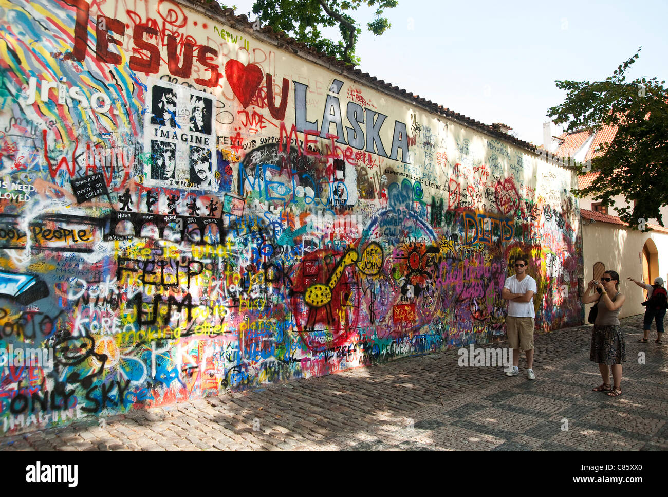 Prague, Czech Republic - John Lennon wall Stock Photo