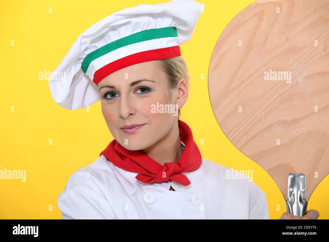 portrait of a female pizza chef Stock Photo Alamy