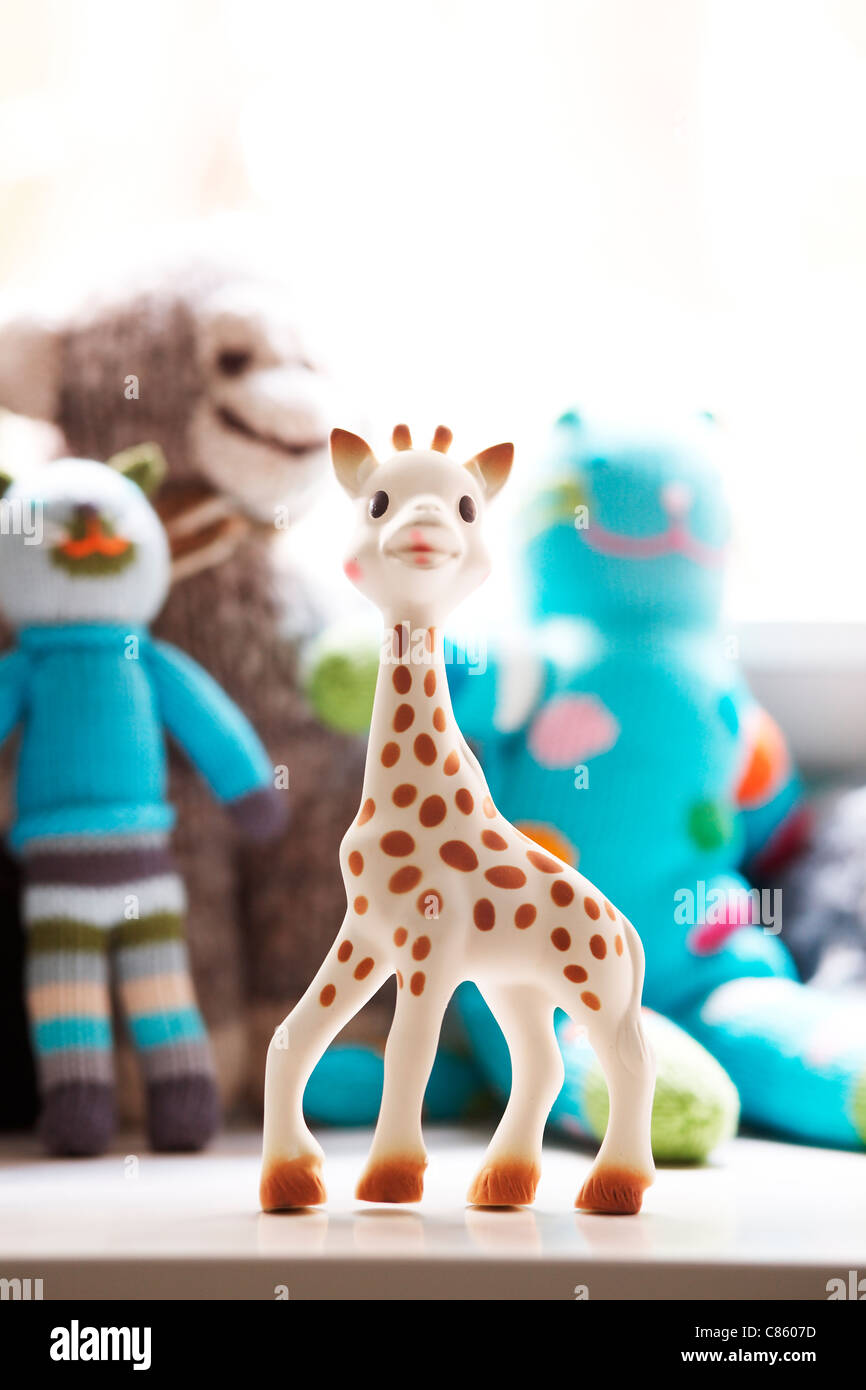 Plastic giraffe toy Stock Photo