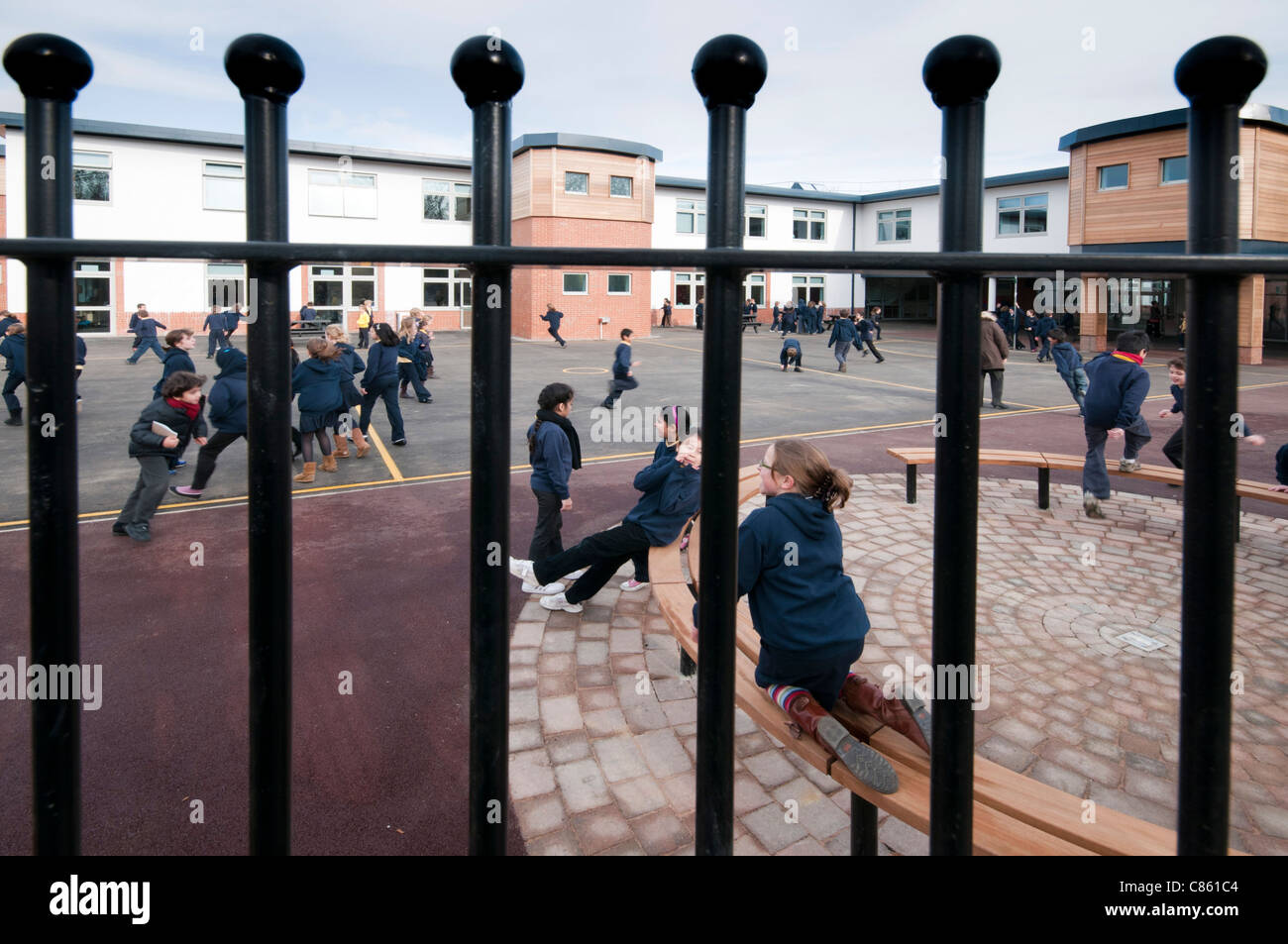 Playtime at an inner city school Stock Photo