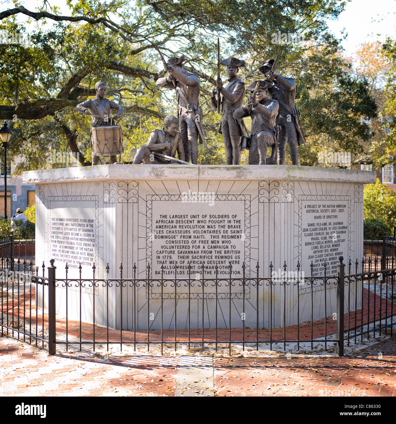Haitian Monument Statue, Franklin Square, Savannah Stock Photo