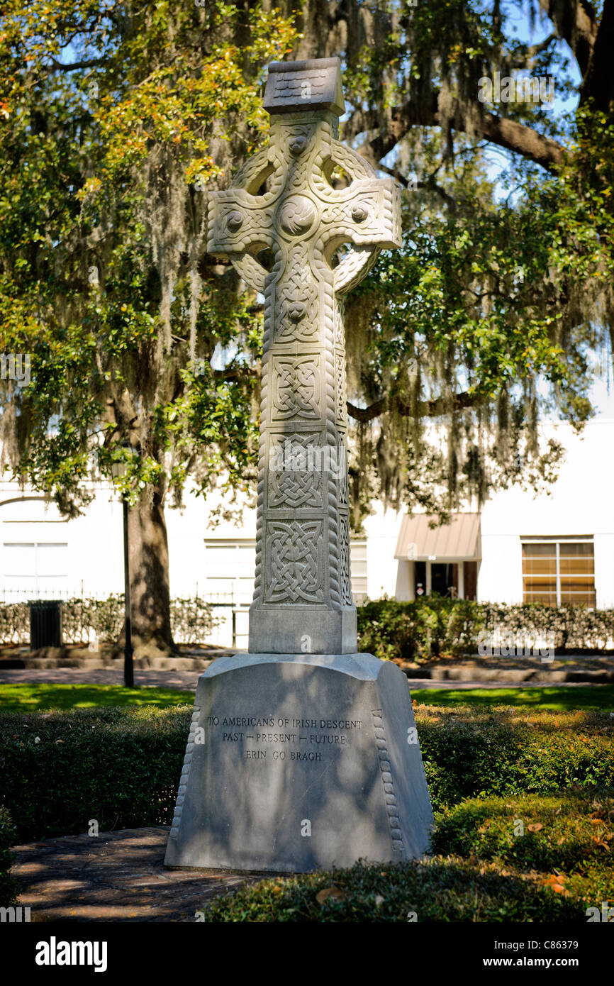 Celtic Cross Emmet Park Savannah Stock Photo