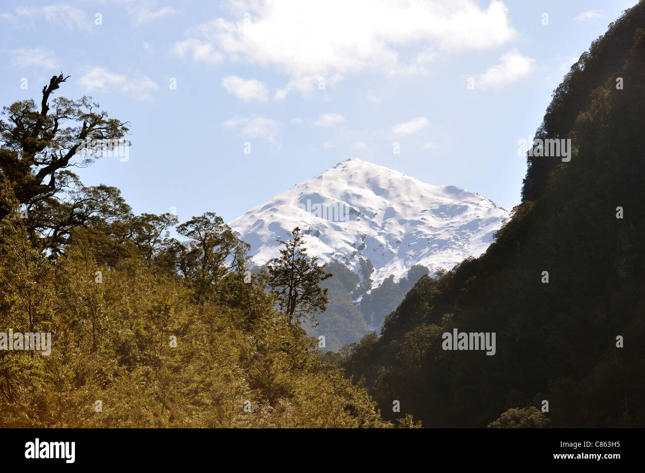 Mountain view from Haast Pass Stock Photo