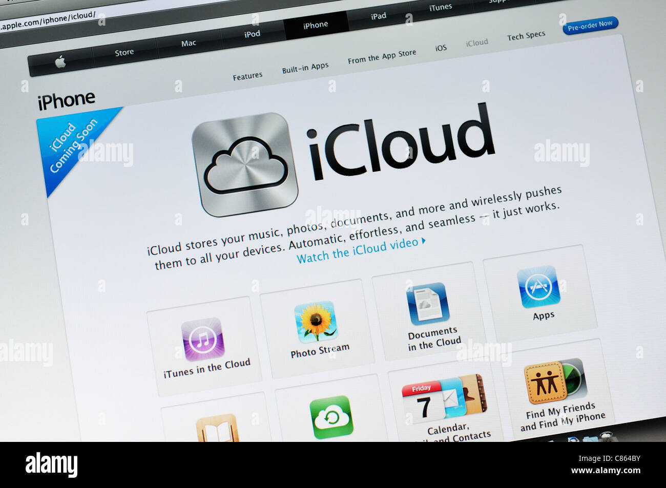iCloud at Apple store website Stock Photo Alamy