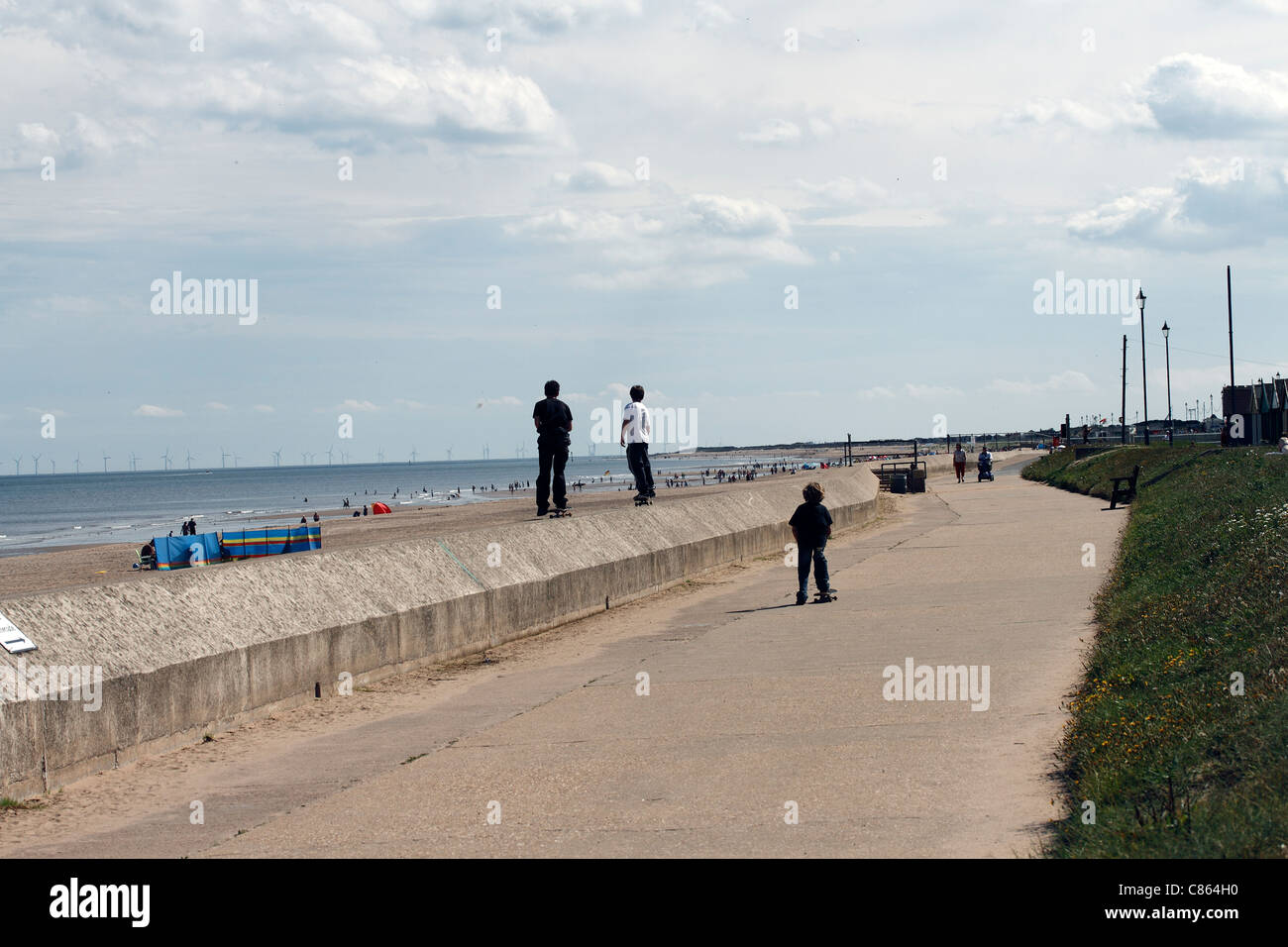 The beach at SuttononSea Mablethorpe to Sutton on Sea cycleway Stock