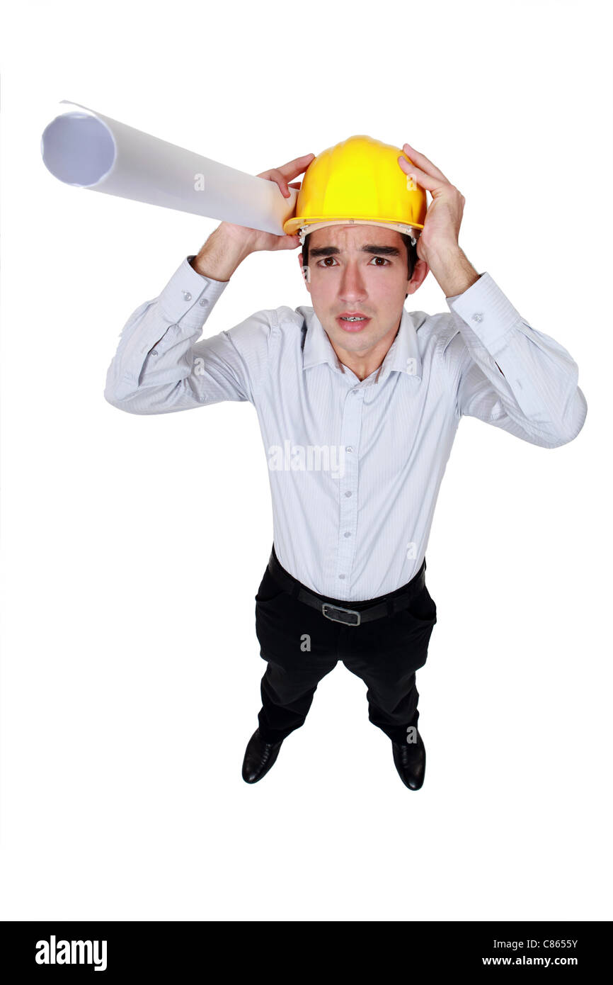 An architect who made a mistake. Stock Photo