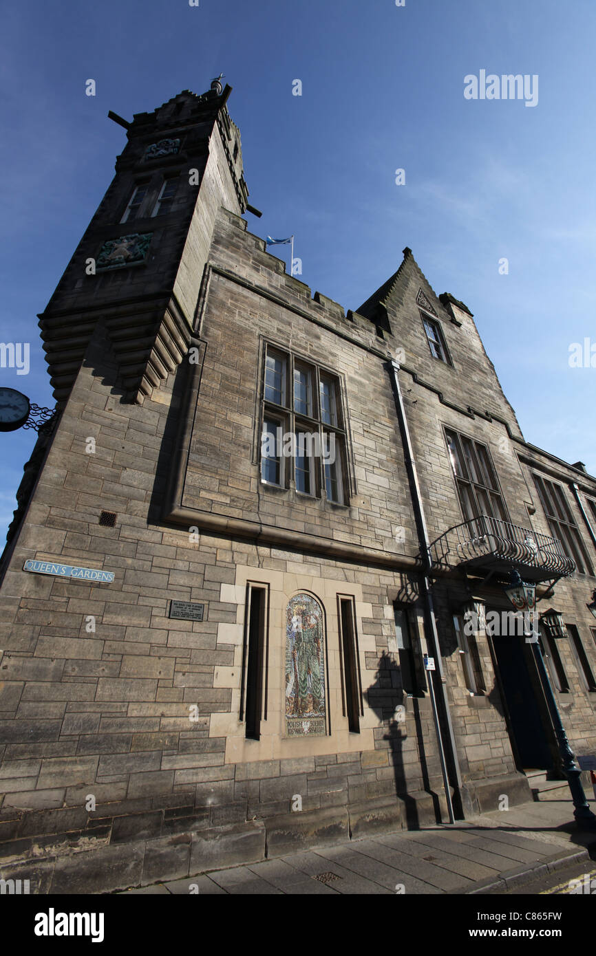 Town of St Andrews, Scotland. Low angled view of St Andrews Town Hall