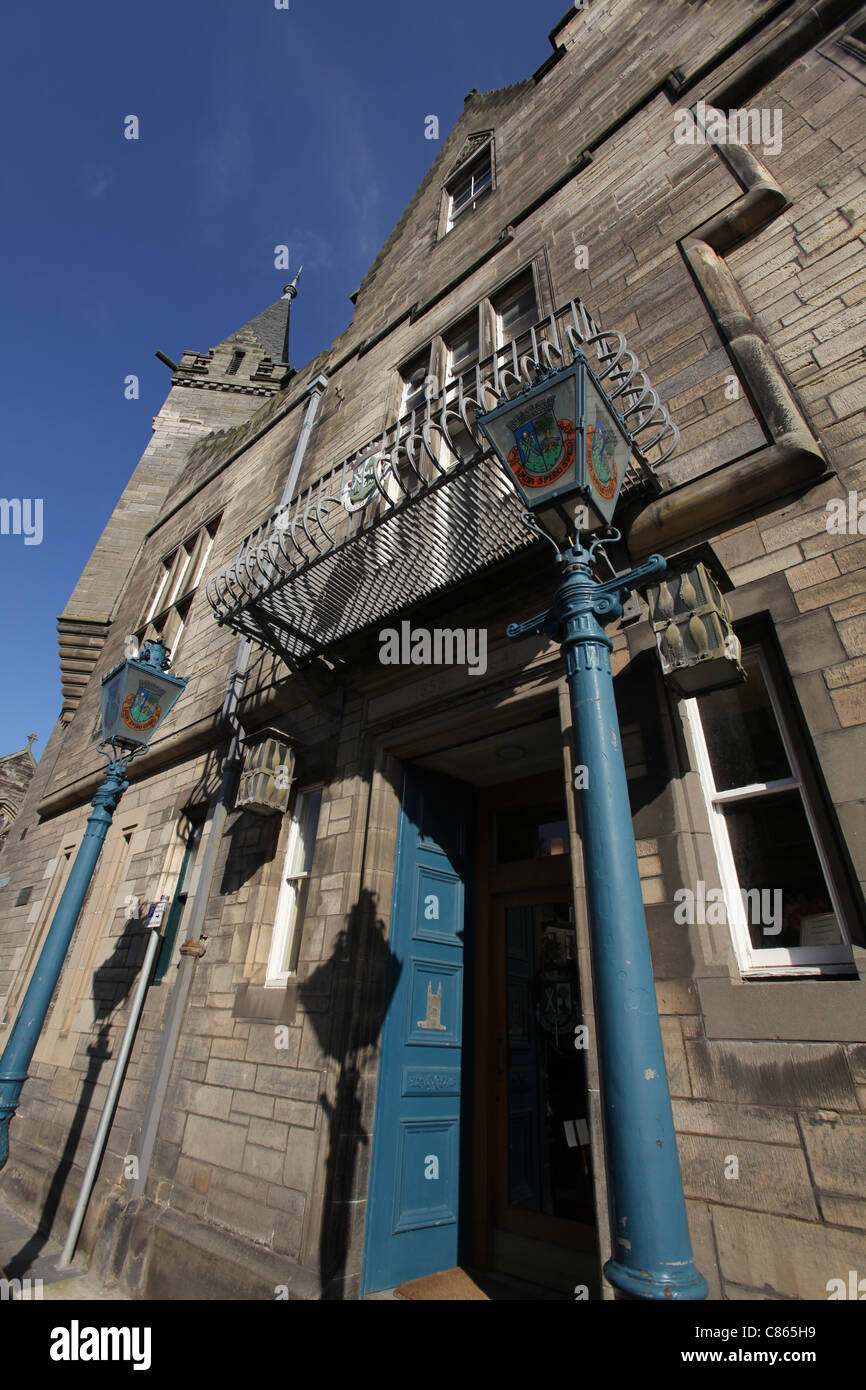 Town of St Andrews, Scotland. Low angled view of St Andrews Town Hall