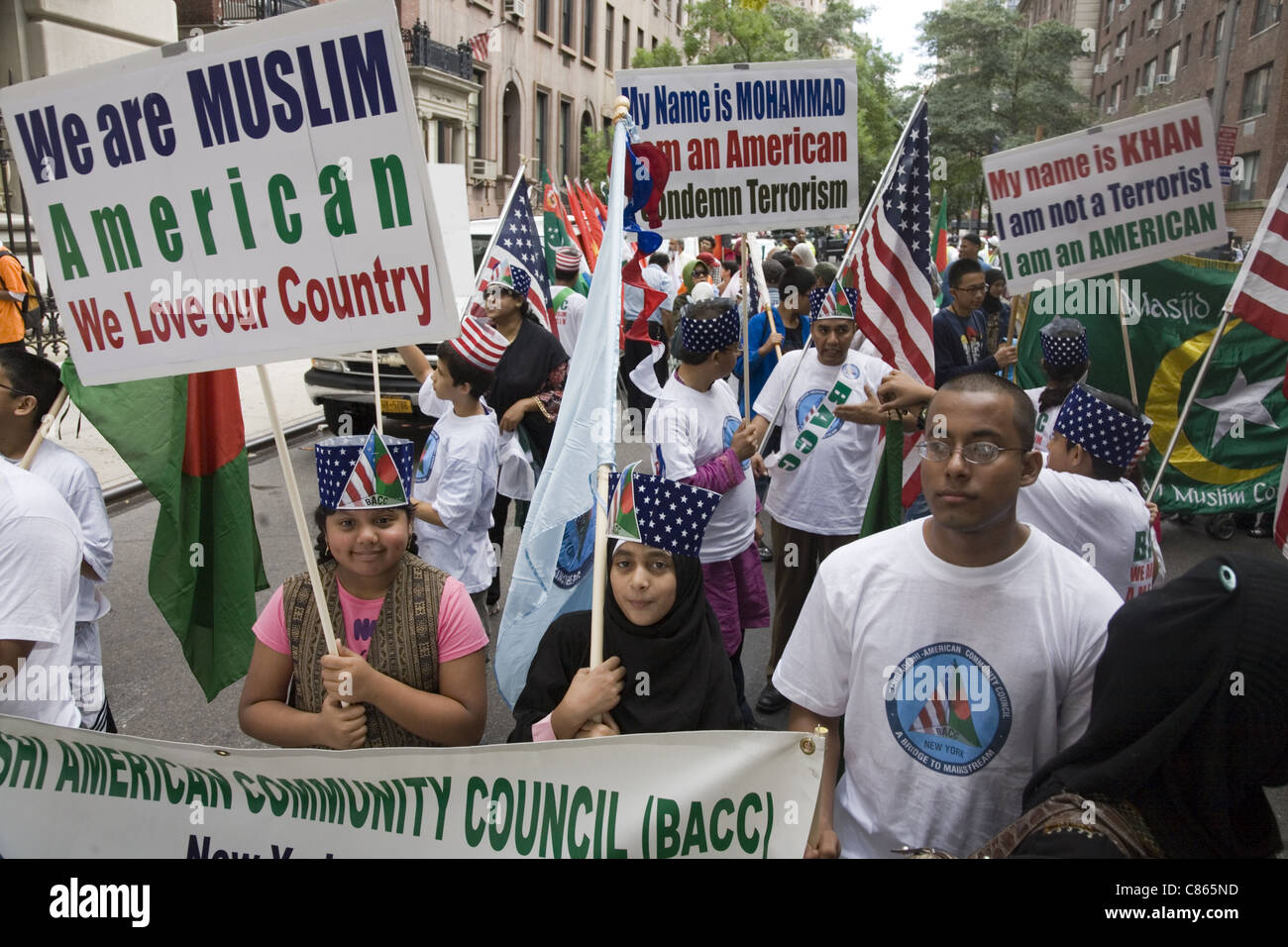 2011: Muslim American Parade. Madison Avenue, NYC. Stock Photo