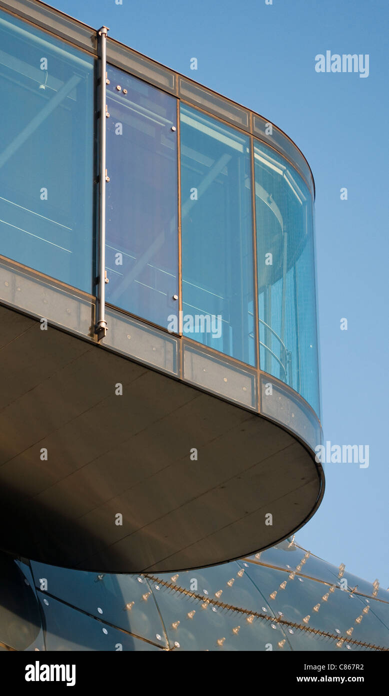 Outer Skin with Viewing Platform (Needle) of Modern Grazer Kunsthaus (Graz Art Museum) by Peter Cook and Colin Fournier, Austria Stock Photo