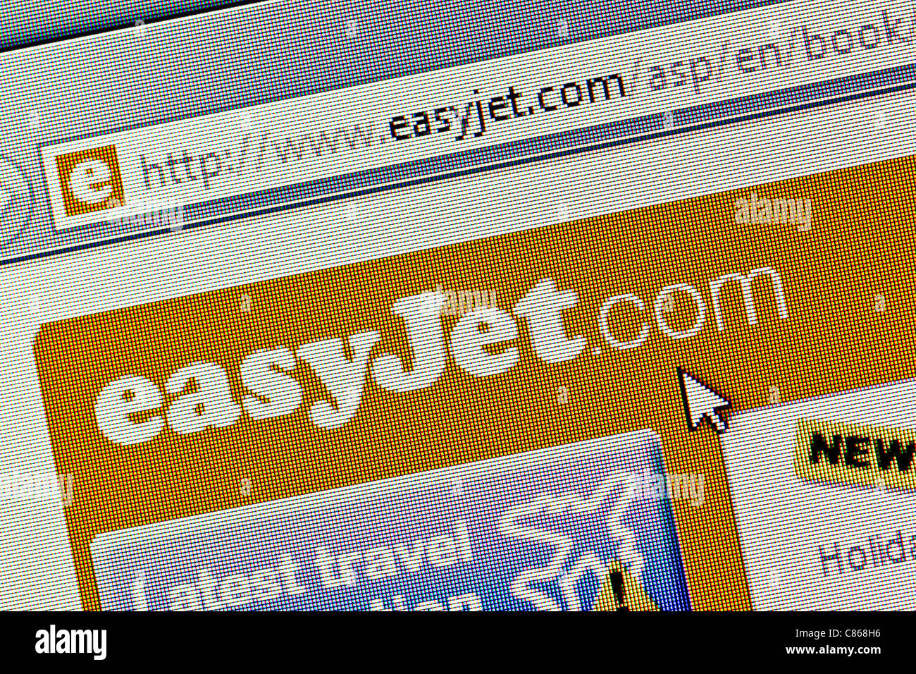 Easyjet logo and website close up Stock Photo