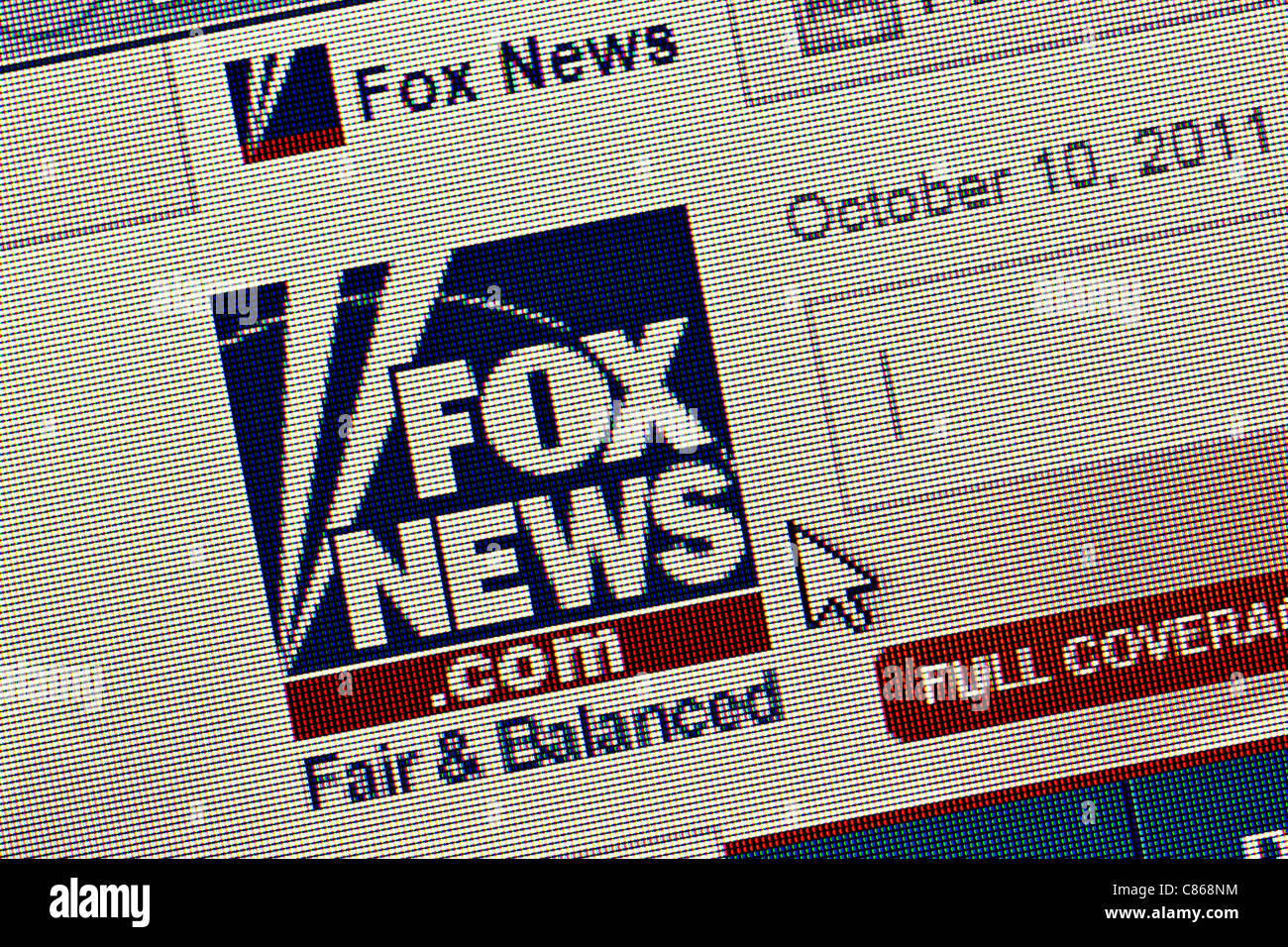 Fox News logo and website close up Stock Photo