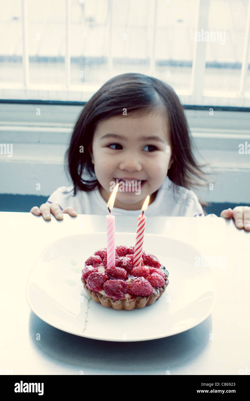 Little Girl With Birthday Cake Stock Photo Alamy little-girl-with-birthday-cake-stock-photo-alamy