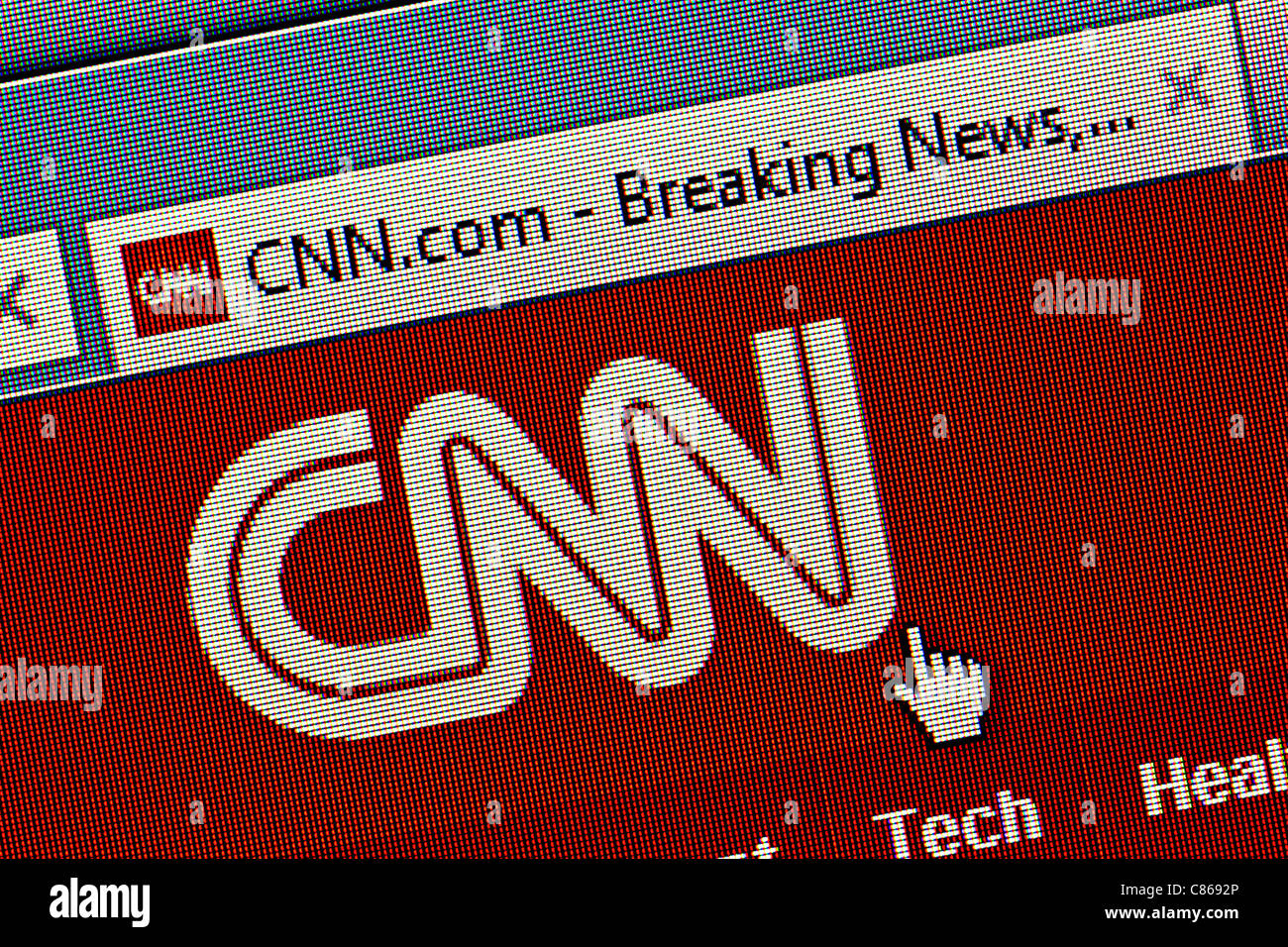 CNN logo and website close up Stock Photo